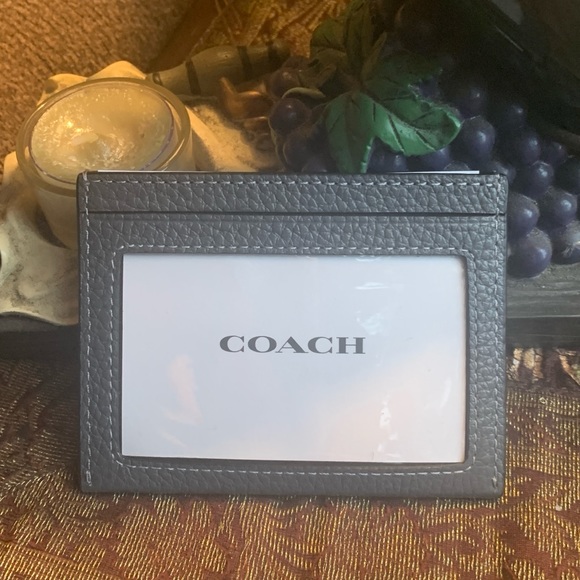Authentic COACH Refined Pebbled Leather slim card case/ID - Picture 5 of 7